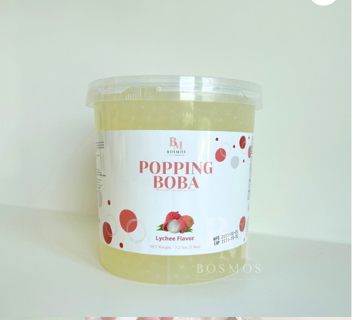 Lychee Popping Boba 3.3Kg x 4Tubes